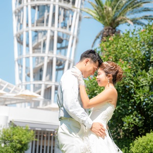 湘南の海辺でのフォトウェディング撮影風景｜Photo Wedding PURA